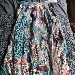 Lovely blue and multicoloured long skirt with a bohemian vibe